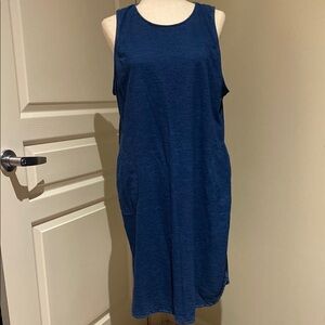 J. Jill Blue Sleeveless Sheath Midi Dress for Work